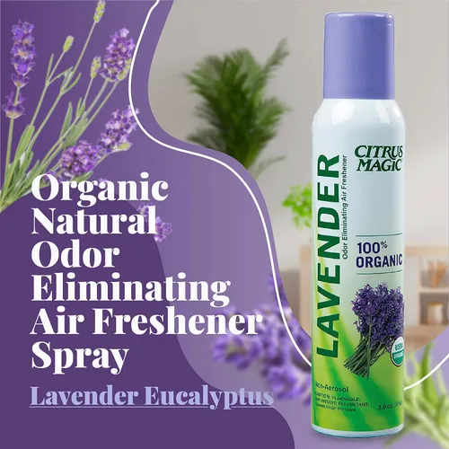 Miniatura 4 de Citrus Magic Ambientador en aerosol orgánico natural que elimina olores, eucalipto lavanda, 3 onzas, paquete de 3