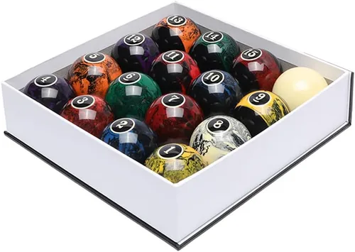 Miniatura 4 de CUPPA Juego de bolas de billar/bolas de billar profesional, 16 bolas completas para mesas de billar Negro