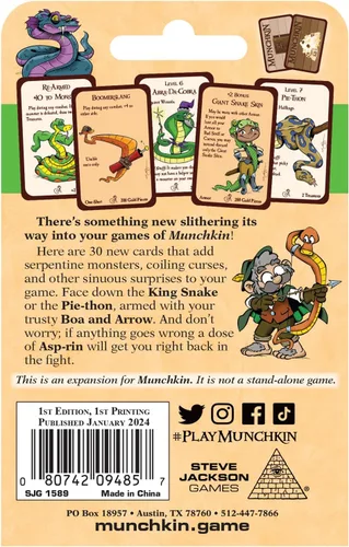 Miniatura 2 de Mini-expansión del juego de cartas Munchkin Snakes por Steve Jackson