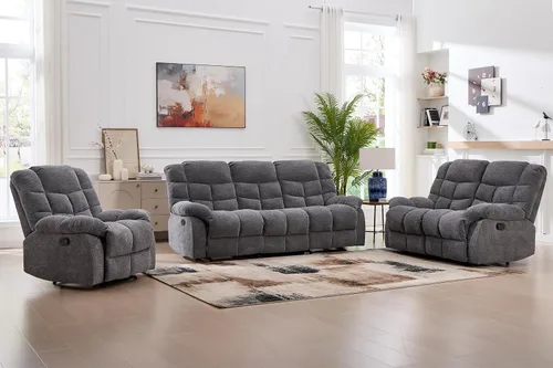Miniatura 20 de CANMOV Silla reclinable manual, sofá reclinable individual con respaldo y reposabrazos sobrerelleno para sala de estar, muebles de dormitorio