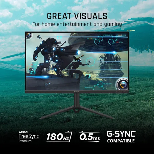 Miniatura 2 de ViewSonic VX2728J - Monitor para juegos de 27 pulgadas 1080p, IPS con 180Hz y 0.5 ms para un juego suave, FreeSync Premium y compatible con G-Sync