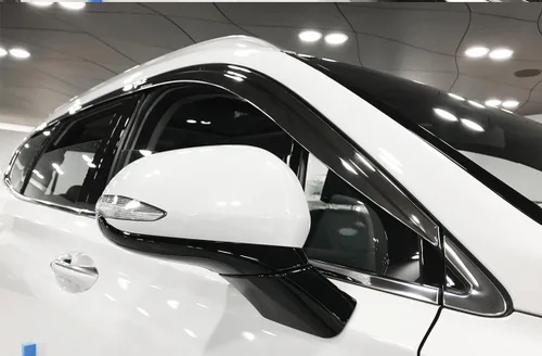 AUTOCLOVER - Deflectores de viento cromados, protectores de lluvia 6p compatibles con Hyundai Santa Fe 2020 ~ 2022