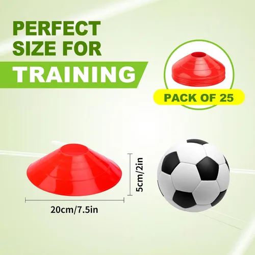 Miniatura 2 de Ashsajkd Juego de 25/50/100 conos de fútbol de agilidad con bolsa de transporte y para conos de fútbol para entrenamiento, fútbol, baloncesto