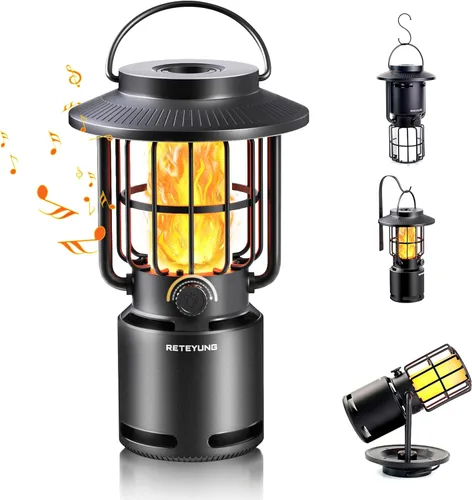 Miniatura 8 de Altavoces para exteriores Bluetooth impermeables, 10 W, inalámbrico, portátil, altavoz con luz de llama LED con atmósfera de antorcha