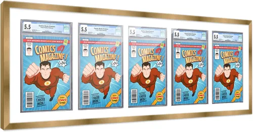 Miniatura 36 de Marco de cómic con paspartú para 8 CGC, CBCS o PGX Graded Comics - Marco de cómic blanco para cómics de 8.125 x 13 pulgadas Marco blanco