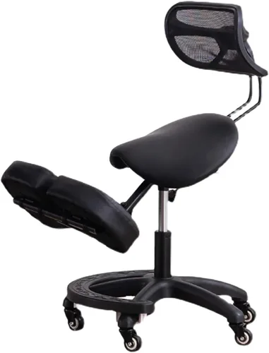HM&DX Silla ergonómica de rodillas con soporte para la espalda, silla de postura mejorada con patas cruzadas para oficina en casa, asiento en ángulo