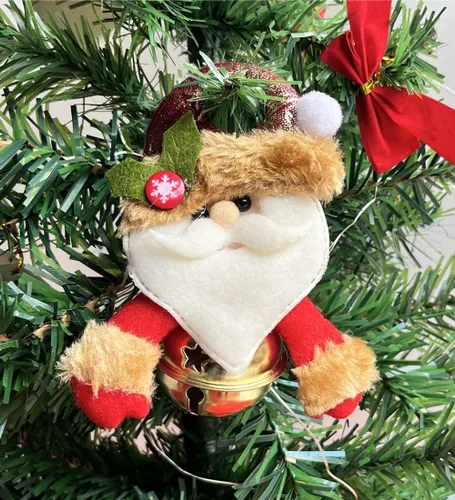 Miniatura 3 de Campanas de decoración de Navidad para colgar en el árbol de Navidad, lazos de pino y bayas, 18 unidades, 2.0 in de diámetro (paquete de 9)