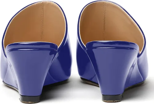Miniatura 4 de MODENCOCO Zapatos de tacón bajo para mujer, cómodos, de patente, informales, con puntera cuadrada, de tacón bajo, de 2 pulgadas