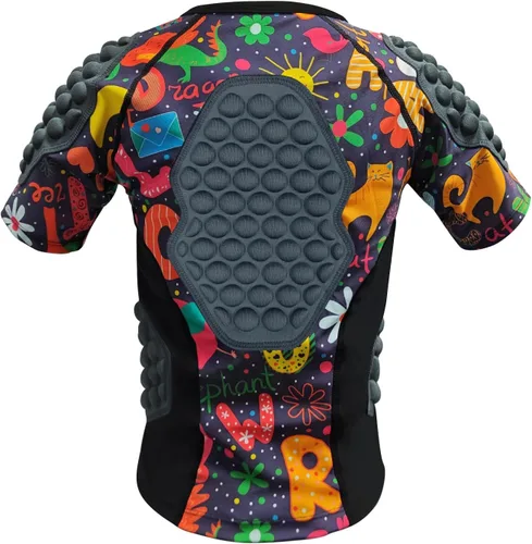 Miniatura 2 de Padded Compression Shirt for Kids YouthBoys Girls Padded Football Protective Shirts for Ski Paintball Baseball Rugby Hockey Soccer Skating Amarillo