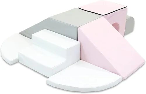 Miniatura 7 de Foamnasium Adventure - Juego de espuma para interiores, 7 piezas suaves para niños pequeños y niños, juego activo para gatear, escalar, construir
