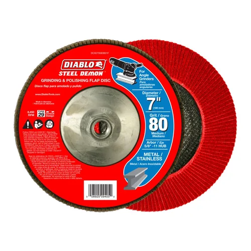 Miniatura 6 de Diablo Disco Demon Flap de acero con cubo estándar para metal, extracción rápida de material y pulido - Ultra grueso, grano 40, diámetro de 4-1/2