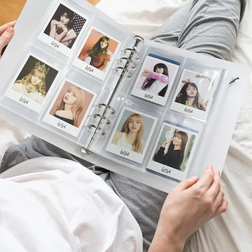 Miniatura 7 de Kpop - Carpeta para tarjetas fotográficas, tamaño A5, con 6 páginas protectoras de tarjetas de anillo, carpeta pequeña para álbumes de tarjetas