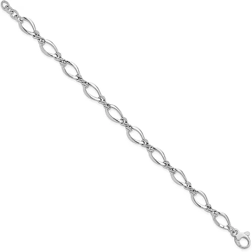 Miniatura 2 de Pulsera de eslabones de oro blanco de 14 quilates de 75 pulgadas joyería fina para mujer regalos para ella