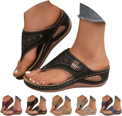 Miniatura 4 de yaoeye Sandalias ortopédicas para mujer 2026 elegantes con soporte de arco para mujer, sandalias cómodas casuales de verano y playa