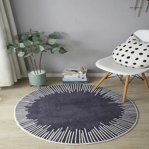 Alfombra redonda de imitación de cachemira, suave y esponjosa, alfombra circular lavable antideslizante para interiores, sala de estar, dormitorio,