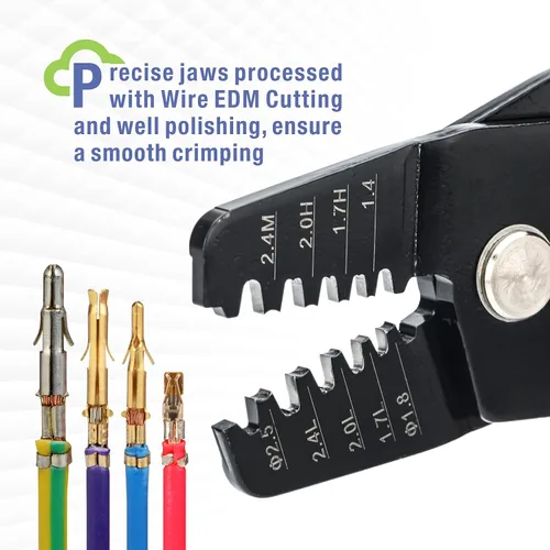 Miniatura 5 de iCrimp Crimpadora de barril abierto para clavijas JST Molex TE, AWG 28-14 sin trinquete Crimpadora de barril abierto sin trinquete para clavijas