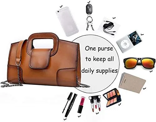 Miniatura 5 de Goclothod Bolso de mano con asa superior para mujer estilo vintage con solapa bandolera