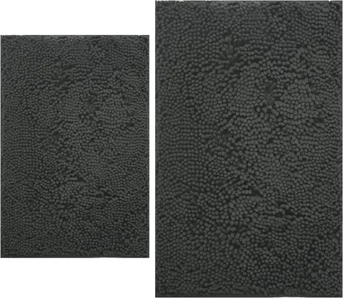 Miniatura 51 de Juegos de alfombras de baño de 2 piezas, alfombra de baño de felpilla extra suave ultra absorbente, alfombra de baño con base antideslizante de PVC