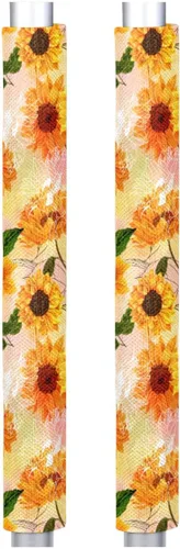 Miniatura 33 de Pardick Juego de 2 cubiertas para manija de puerta de refrigerador, diseño de hoja de limón amarillo lavable, protector decorativo para manija
