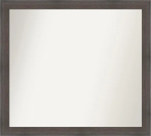 Miniatura 437 de Amanti Art Espejo de pared personalizado no biselado (24 x 27 pulgadas), marco estrecho de nogal chipre - varios tamaños personalizados - Espejo