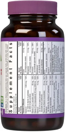 Miniatura 2 de Bluebonnet Nutrition Maxi One (sin hierro), alimentos integrales múltiples, enzimas, energía, vitalidad, gluten, soja y verde, kosher, apto