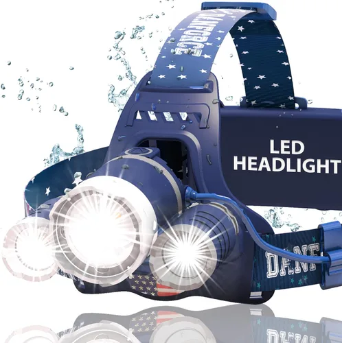 Miniatura 8 de DanForce Linterna frontal. Lámpara LED recargable por USB para la cabeza. Linterna frontal ultra brillante LUMINUS de 1080 lúmenes + luz roja.