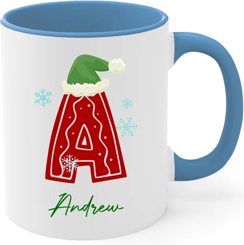 Miniatura 6 de Tazas de café con iniciales de Navidad 2025, taza con monograma, tazas de Navidad personalizadas con nombres, taza para niños, tazas de café, tazas