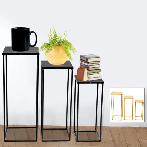 Miniatura 9 de 3 soportes altos para plantas para macetas, soporte de metal para plantas, jardín, boda, estante para plantas, soporte de exhibición para macetas