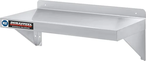 DuraSteel Estante de acero inoxidable para montaje en pared, 24 pulgadas de ancho x 14 pulgadas de profundidad, grado comercial, certificado NSF,