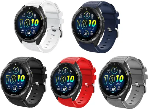 Miniatura 3 de Lamshaw Correas compatibles con Garmin Forerunner 965, correas de repuesto clásicas de silicona compatibles con reloj inteligente Garmin Forerunner