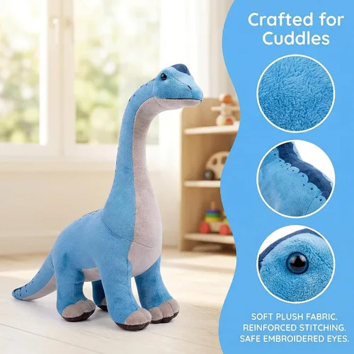 Miniatura 2 de Juguete de peluche de dinosaurio de Brachiosaurus de simulación, dinosaurio tiranosaurio Rex, juguetes de peluche de animales suaves, regalos