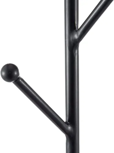 Miniatura 7 de MyGift Perchero de Pared de Metal Negro Mate con 6 Ganchos para Entrada y Sombreros