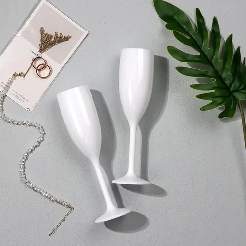 Miniatura 5 de XUWAIDSGN Copas de champán de acrílico Copas de champán para boda Copa de brindis de champán de acrílico Vaso de champán de plástico reutilizable