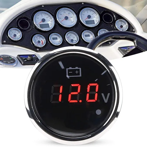 Miniatura 2 de Medidor de voltaje digital de 2 pulgadas, medidor de voltaje, medidor de voltaje de batería de 2 pulgadas, pantalla digital LED, IP67, impermeable