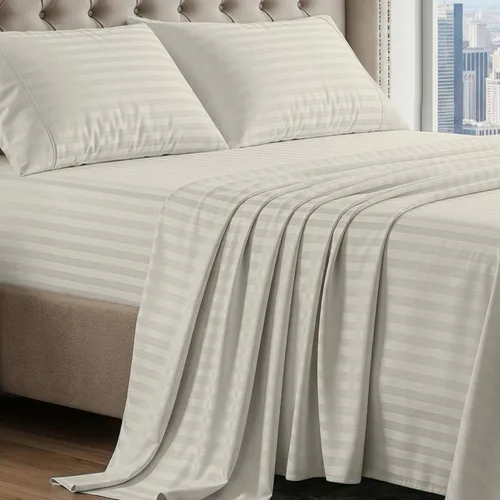Miniatura 42 de Lane Linen Sábanas 100% de algodón egipcio, tamaño King, naturalmente transpirables y duraderas, cómodas para el invierno, ultra suaves, comodidad