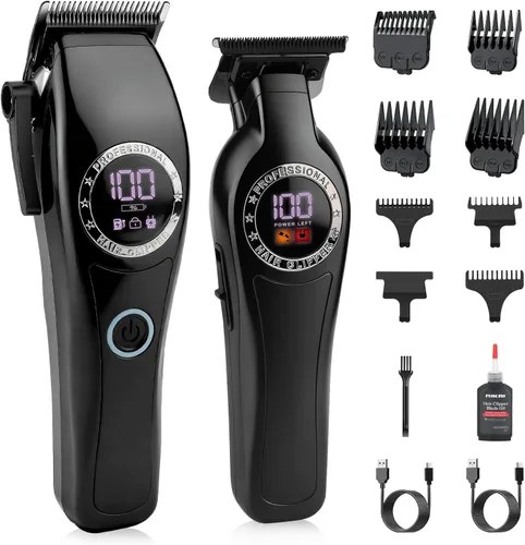 Lanumi Cortadora de pelo para hombres, juego profesional de cortadora y recortadora, cortadora de pelo recargable, kit de aseo inalámbrico para