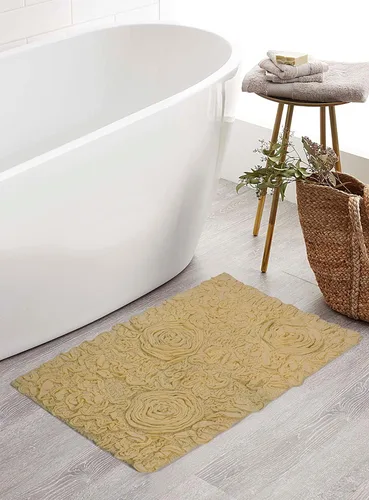 Miniatura 80 de Home Weavers Bell Flower Collection - Tapetes de baño copetudos 100 % algodón, extrasuaves y absorbentes, antideslizantes, lavables a máquina, lino