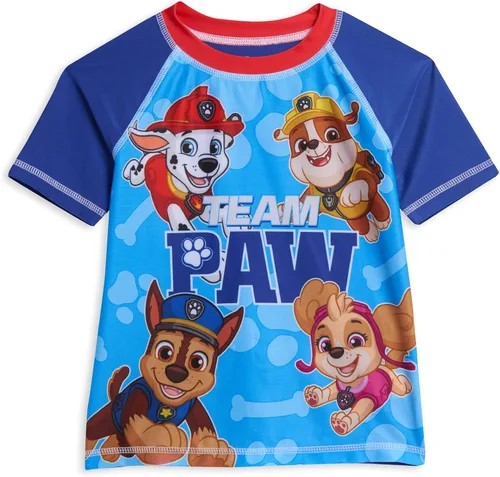 Miniatura 2 de Paw Patrol Rubble Marshall Chase Pullover Rash Guard and Swim Trunks Outfit Set Toddler to Little Kid