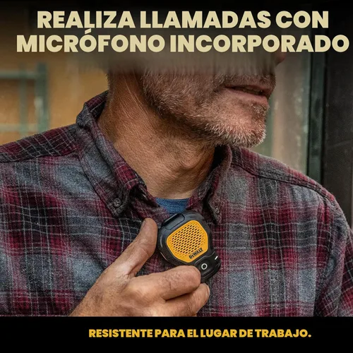 Miniatura 8 de DEWALT Altavoz Bluetooth Portátil (Versión Actualizada), Altavoz Inalámbrico con Clip para Sitio de Trabajo Pro Resistente al Agua (No Magnético)
