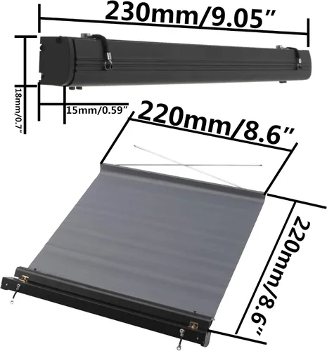Miniatura 6 de 8.6 x 8.6 pulgadas RC Car Simulation Side Car Roof Top Tent Rain Canopy Accesorio de decoración compatible con Traxxas TRX4 Axial SCX10 Tamiya Arrma