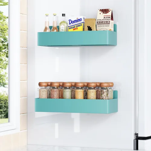 Miniatura 12 de Mystozer Estante Magnético para Especias para Refrigerador, Organizador de Cocina y Estante de Almacenamiento, Negro (Paquete de 6)..