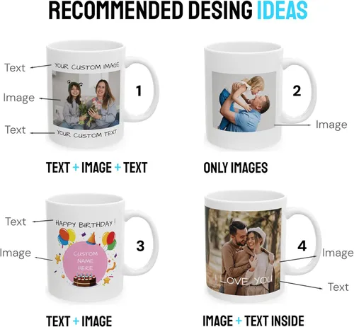 Miniatura 7 de Taza de café personalizada – Taza de cerámica personalizada con foto, texto o logotipo Taza de té personalizada con foto o mensaje Idea