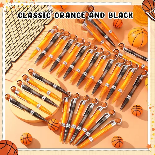 Miniatura 2 de Geyoga 40 bolígrafos de baloncesto deportivos, recuerdos de fiesta, recuerdos deportivos, bolígrafos de escritura de tinta negra para escritorio