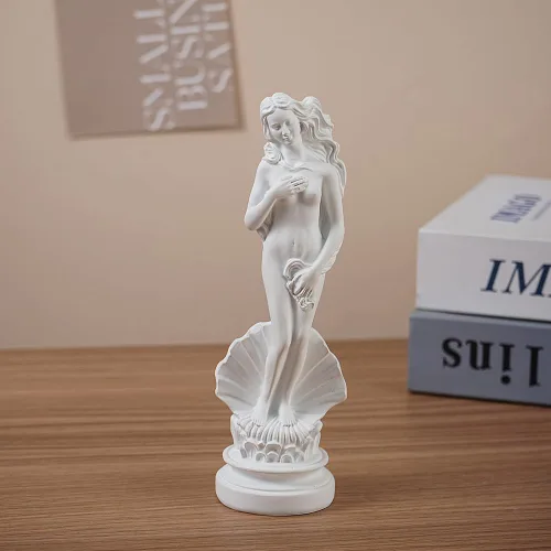 Miniatura 3 de Estatua de Venus blanca para decoración del hogar, escultura de afrodita de 7.6 pulgadas "Nacimiento de Venus", figura de resina hecha a mano
