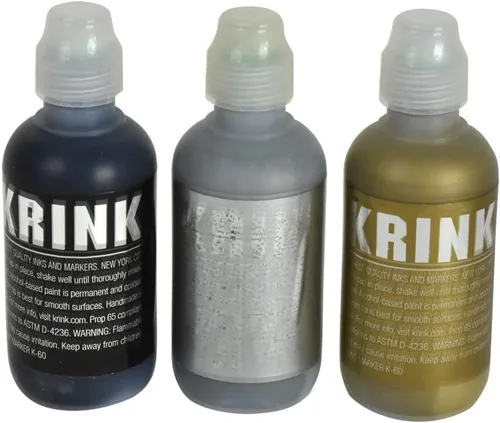 Krink K-60 - Juego de 3 marcadores de pintura metálicos (K60-3pkMetallic)