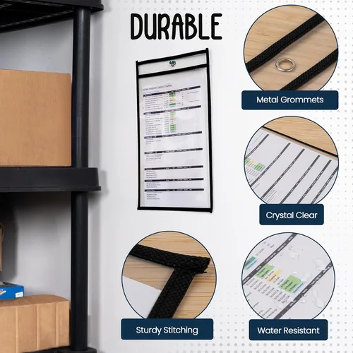Miniatura 4 de Essex Wares - Paquete de 4 soportes para boletos de trabajo (negro) - Uso en tu negocio o en un aula. Se adapta fácilmente a hojas de papel estándar