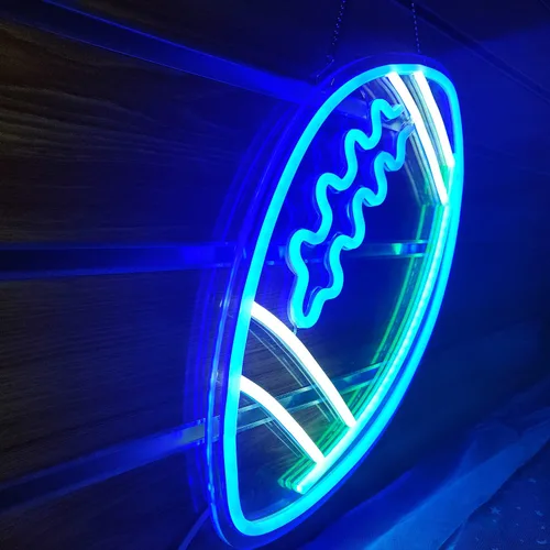 Miniatura 2 de Letreros de neón azules con forma de fútbol, luces de neón para decoración de pared, letrero de luz LED para dormitorio, niños, sala