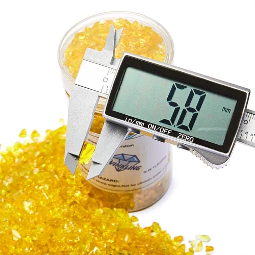 Miniatura 4 de TWINKLING Grava de vidrio de alto brillo con destellos, vidrio roto, chips de gemas de fuego, vidrio triturado para chimenea, manualidades