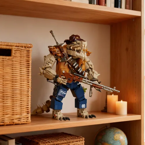 Miniatura 7 de Mov stone Cowboy - Juego de construcción de cocodrilo con cabeza articulada, compatible con Lego adultos, manos, pies y mandíbula, 1503 piezas
