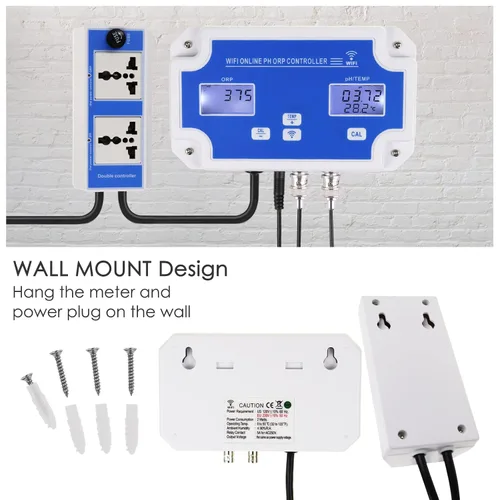 Miniatura 9 de Controlador inteligente de pH/ORP con monitoreo y dosificación remota a través de aplicación, medidor 3 en 1 de pH/ORP/Temp con sondas reemplazables